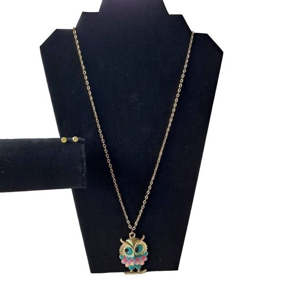 Owl pendant and earrings - Picture 1 of 6